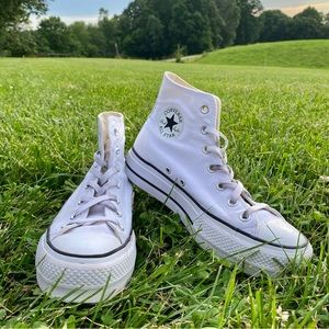 PLATFORM White High-Top Converse Sneakers